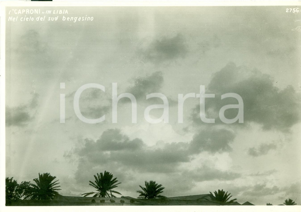 Fotografia d epoca originale 1935 ca BENGASI LIBIA Aerei CAPRONI nel sud bengasino Fotografia aerea 1