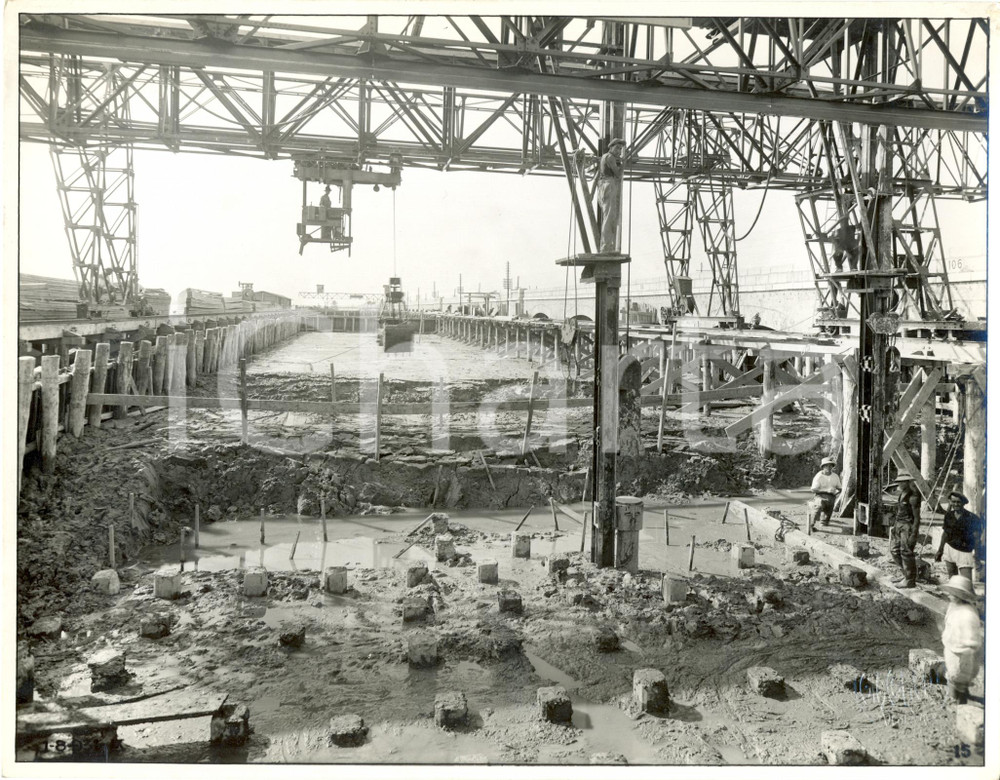 Fotografia d epoca originale 1931 VENEZIA Costruzione del ponte translagunare per MESTRE Fotografia 1
