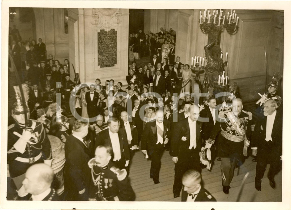Fotografia d epoca originale 1938 PARIS Albert LEBRUN au Bal de l X Ecole Polytechnique FOTOGRAFIA 1