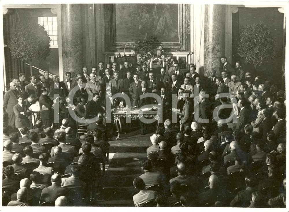 Fotografia d epoca originale 1928 ROMA Inaugurazione Istituto Fascista Tecnica Agraria Sala BORROMINI Foto 1