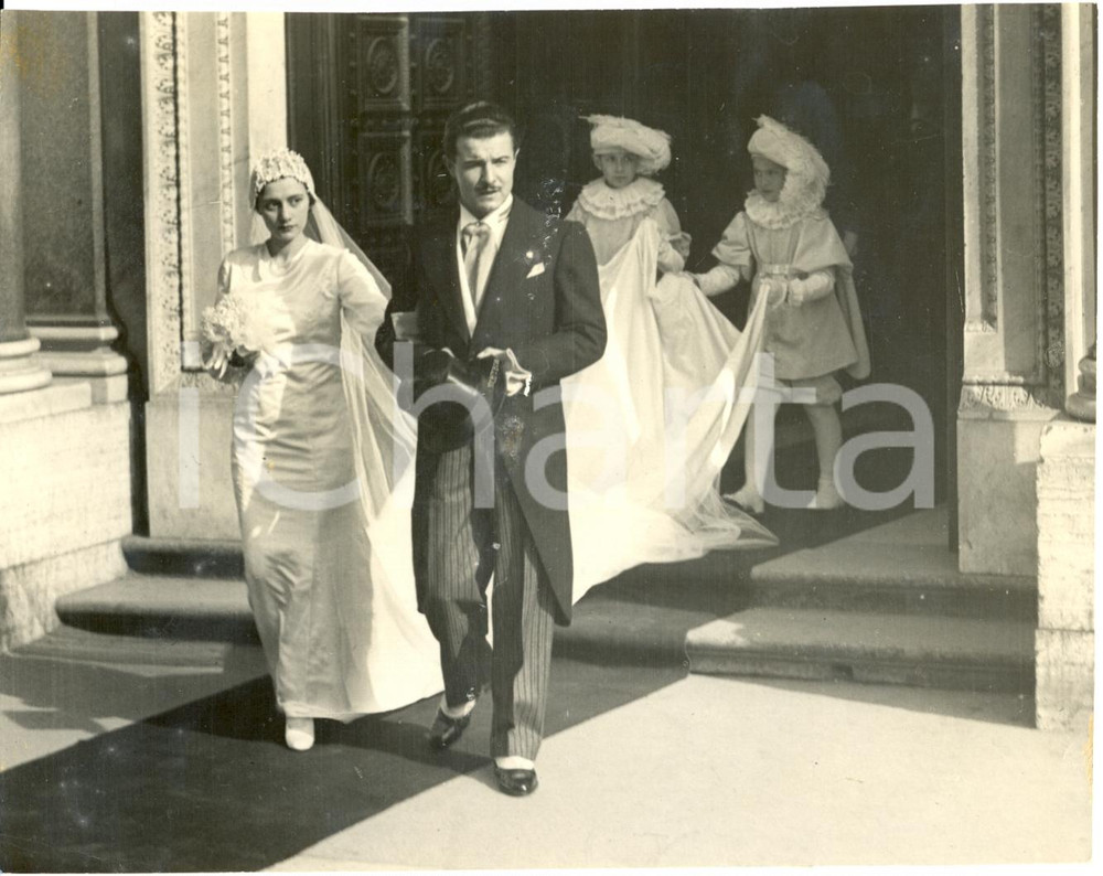 Fotografia d epoca originale 1935 ROMA Matrimonio Maria Teresa MANCINI Clemente BACCHERINI Fotografia 1