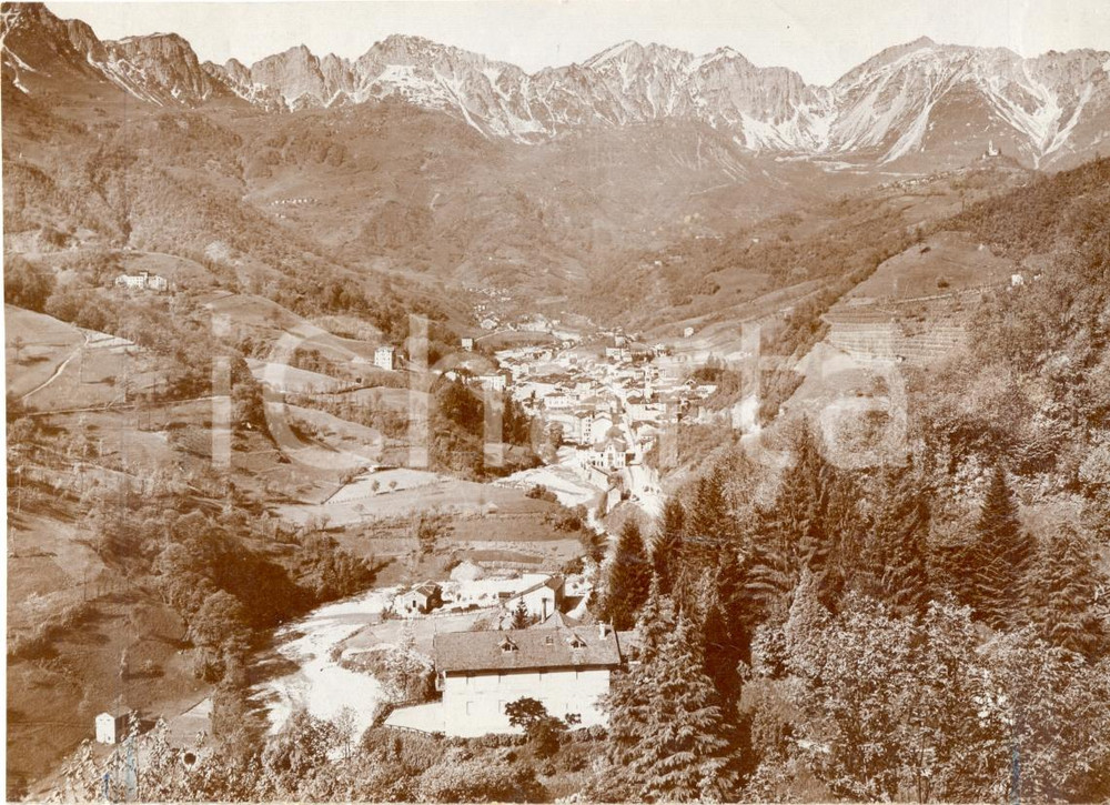 Fotografia d epoca originale 1940 ca RECOARO TERME VI Panorama della valle Vera fotografia 1