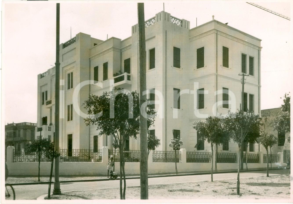 Fotografia d epoca originale 1935 ca TRIPOLI LIBIA Palazzina alloggi ufficiali superiori Fotografia ANIMATA 1