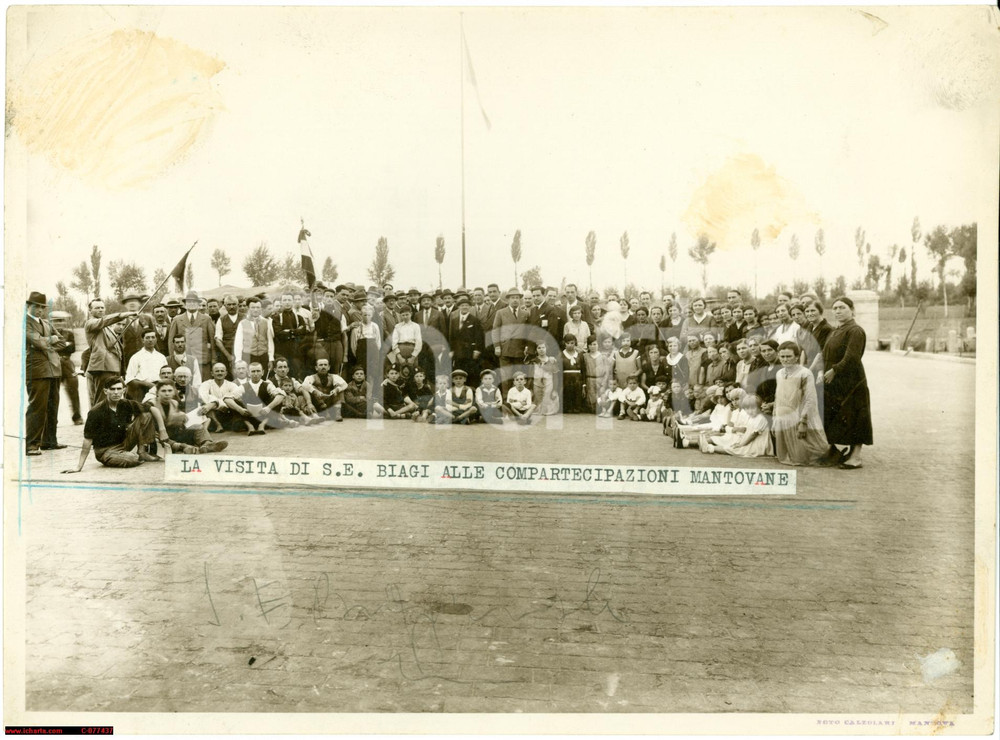 Fotografia d epoca originale 1930 Mantova Compartecipazioni Mantovane FOTO di gruppo 1