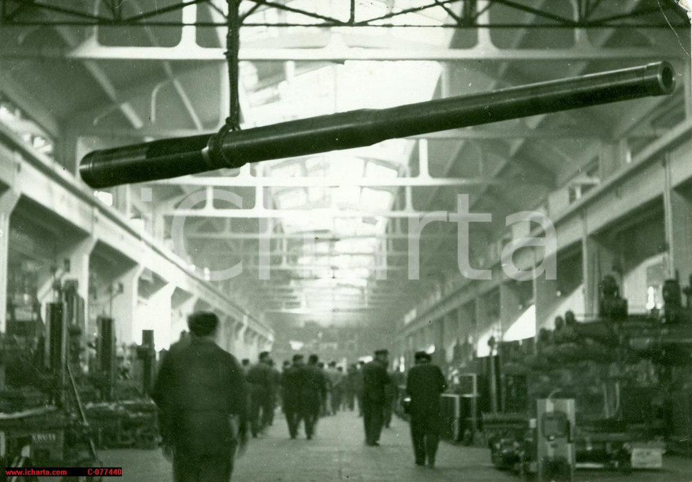 Fotografia d epoca originale 1942 ROMA WW2 Produzione di artiglieria pesante in fabbriche italiane Fotografia 1