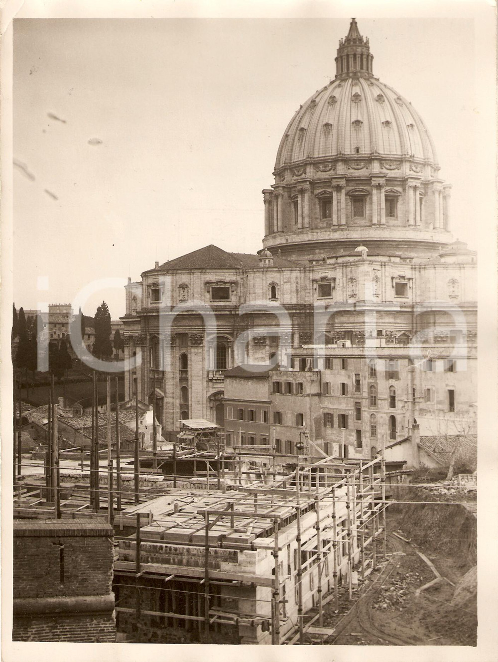 Fotografia d epoca originale 1930 ROMA Cantiere costruzione Ferrovia VATICANO Fotografia 1