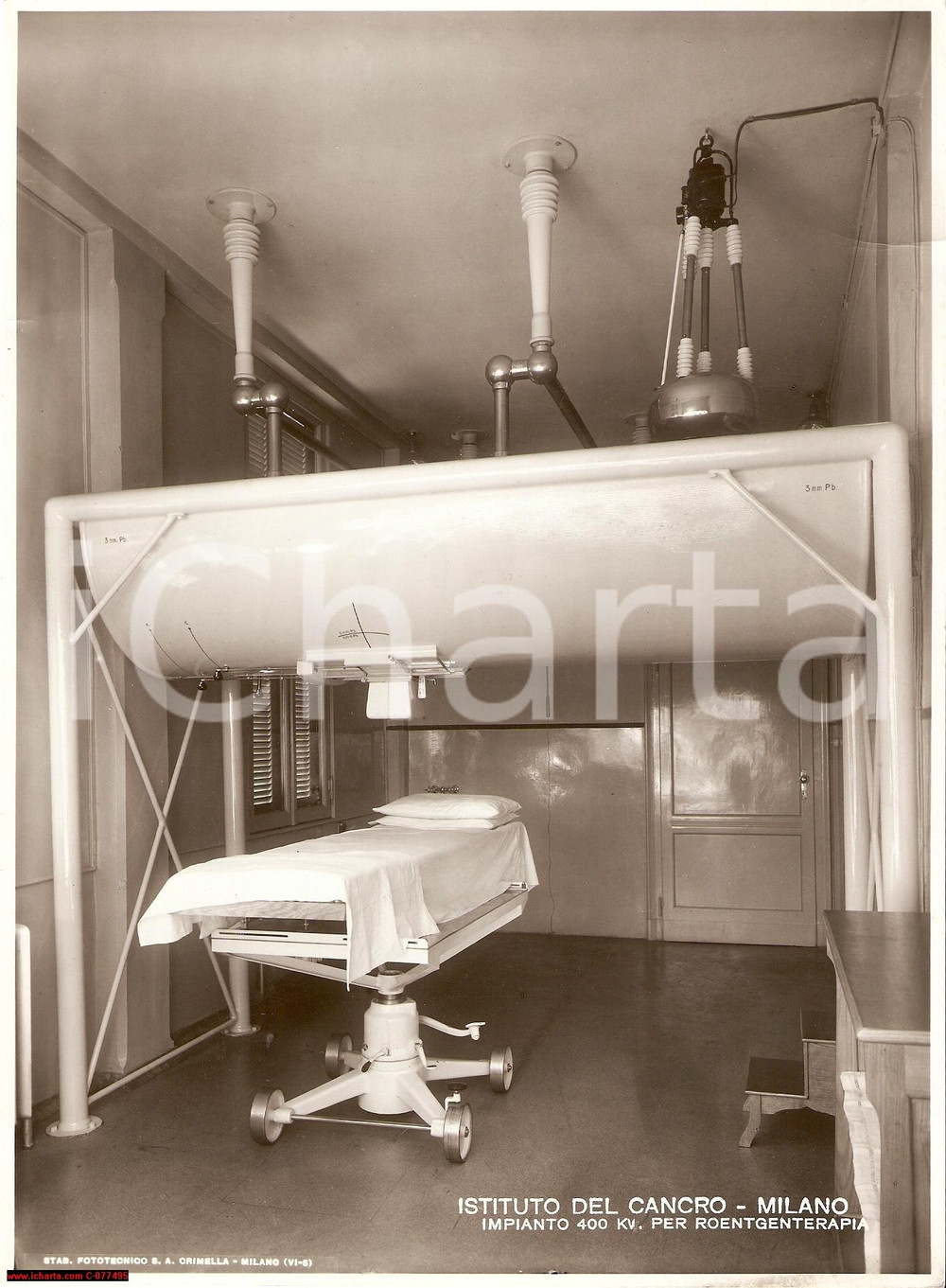 Fotografia d epoca originale 1939 Milano Istituto Tumori Cancro e Roentgenterapia 1