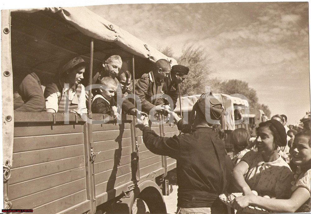 Fotografia d epoca originale 1939 Libia FOTO migrazione coloni rurali in Cirenaica 1