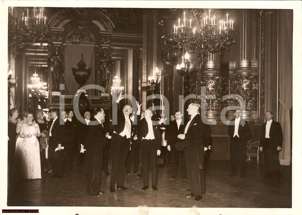 Fotografia d epoca originale 1937 Paris, rÃ©overture de l OpÃ©ra, President Lebrun 1
