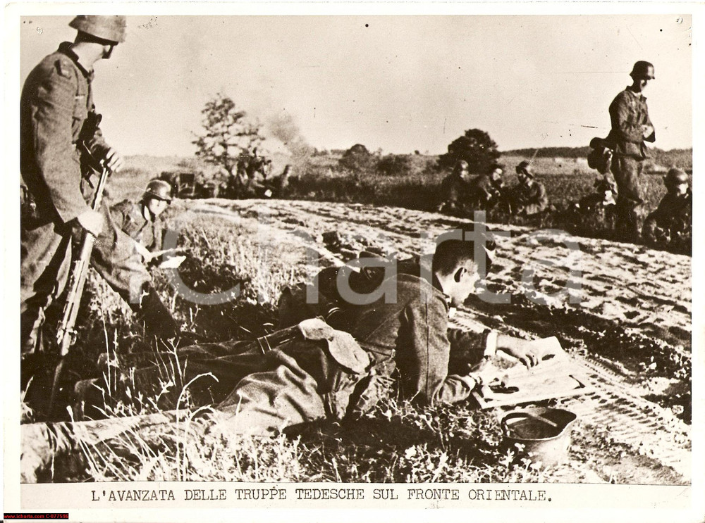 Fotografia d epoca originale 1941 USSR WW2 Eastern Front Photo Wehrmacht Troops 1