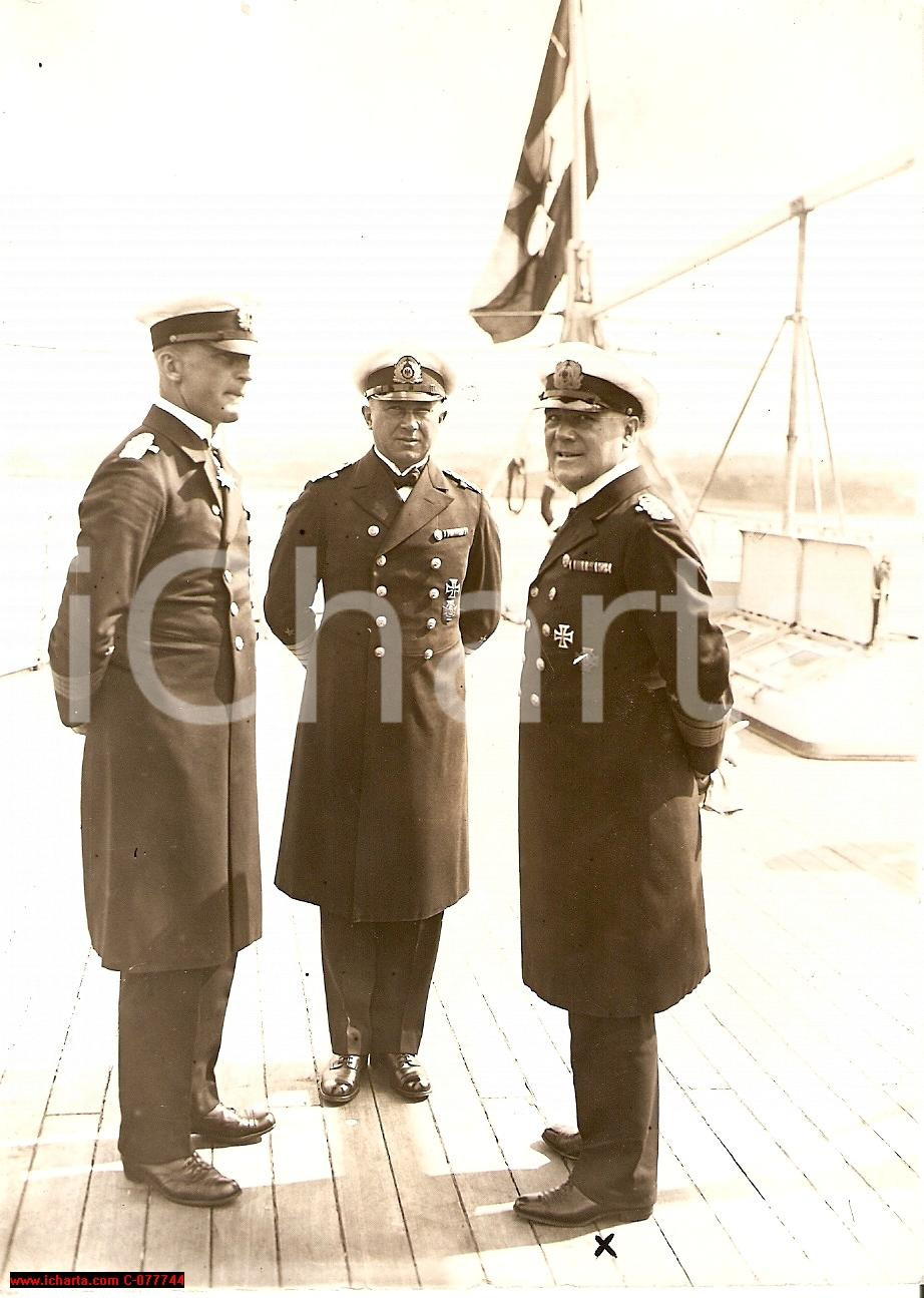 Fotografia d epoca originale 1930 Ammiragli Walter Gladisch, Morales acorazado JAIME 1