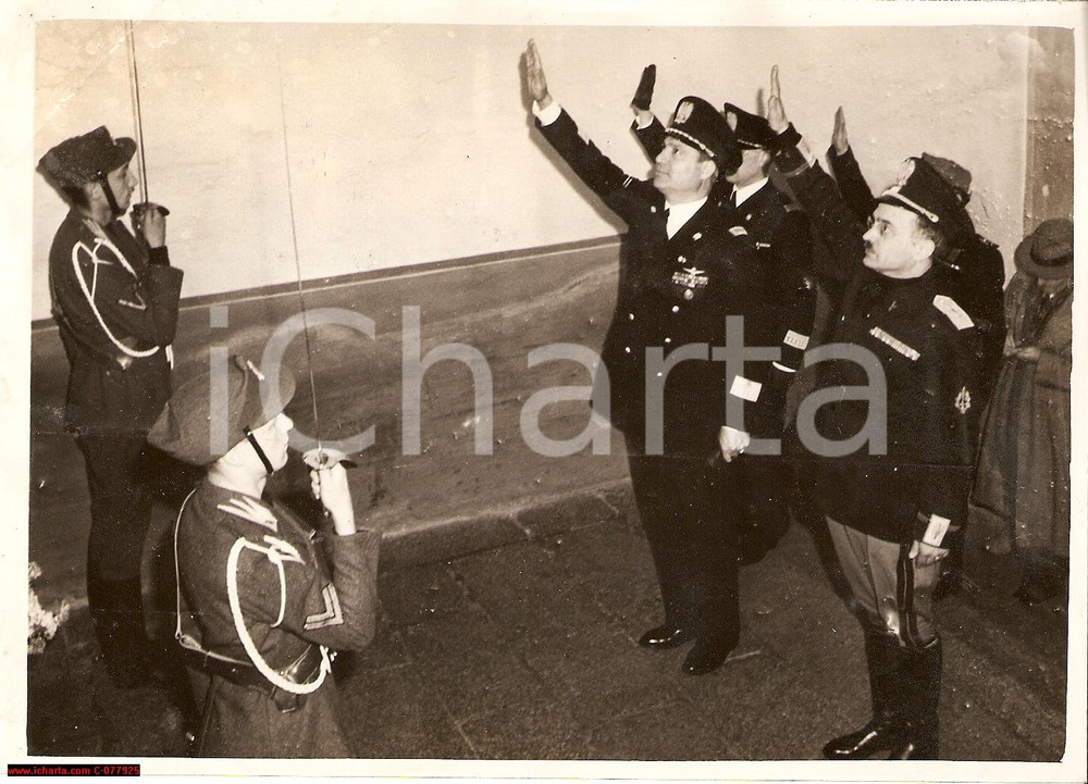 Fotografia d epoca originale 1940 Milano Liceo Beccaria Visita del Federale Parenti 1