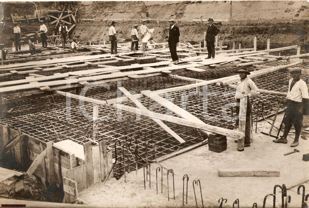 Fotografia d epoca originale 1930 Ostellato Impianto Idrovoro San Zagno Fondazioni 1