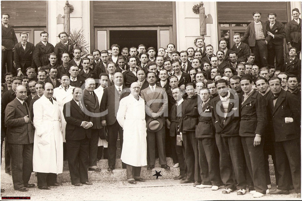 Fotografia d epoca originale 1933 COMO Giuseppe BOTTAI con i ricoverati del Sanatorio di CAMERLATA Fotografia 1