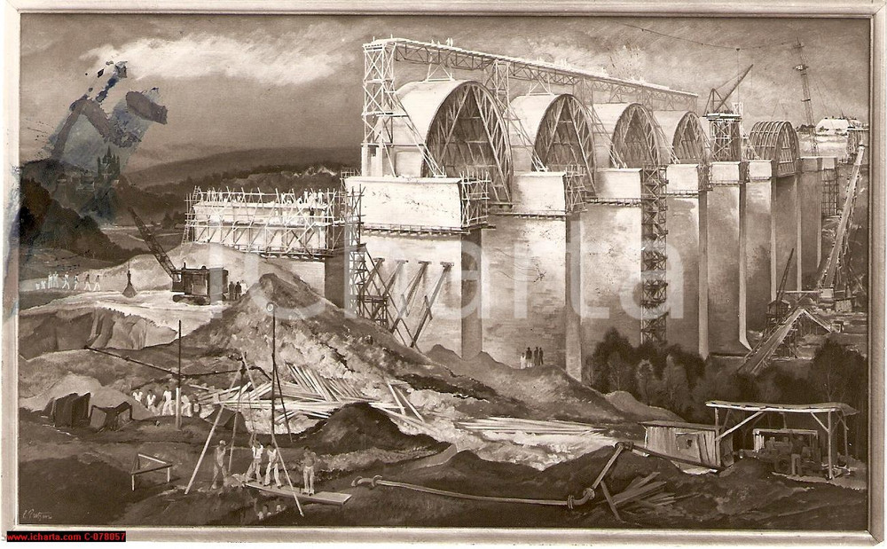 Fotografia d epoca originale 1939 MONACO DE Karl Theodor PROZZE Ponte autostrada 1