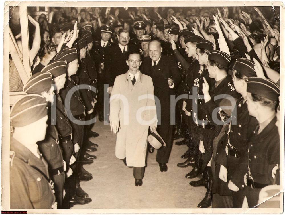 Fotografia d epoca originale 1938 BERLIN GOEBBELS visiting AEG OBERSCHONEWEIDE Photo 1