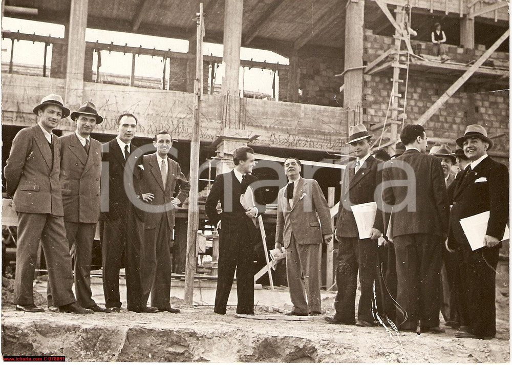 Fotografia d epoca originale 1937 VENEZIA Visita al cantiere Palazzo del Cinema Foto 1