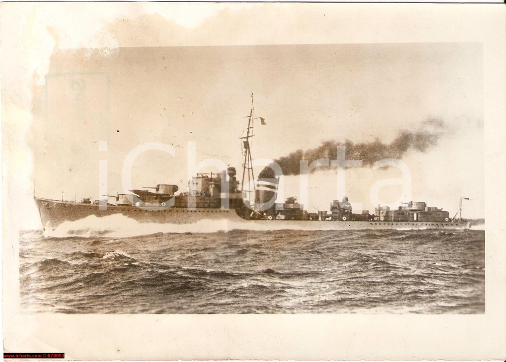 Fotografia d epoca originale 1939 WWII Malta, HMS Jersey, destroyer torpedoed? FALSE 1