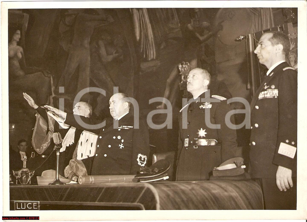 Fotografia d epoca originale 1941 Roma Sapienza, de Francisci laurea Ministro FUNK 1