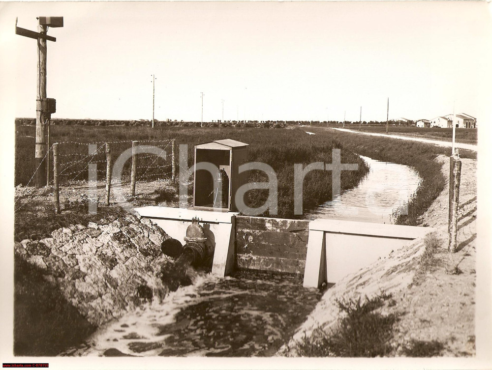 Fotografia d epoca originale 1933 BONIFICA RENANA Impianto di sollevamento sul Cavo di Sopra Fotografia 1