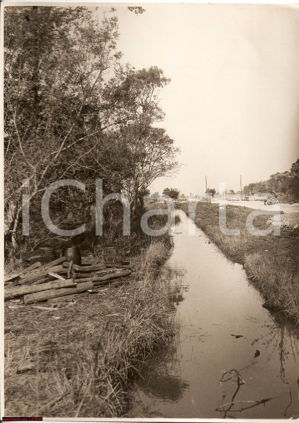 Fotografia d epoca originale 1933 BONIFICA RENANA I canali prima degli interventi Fotografia 1