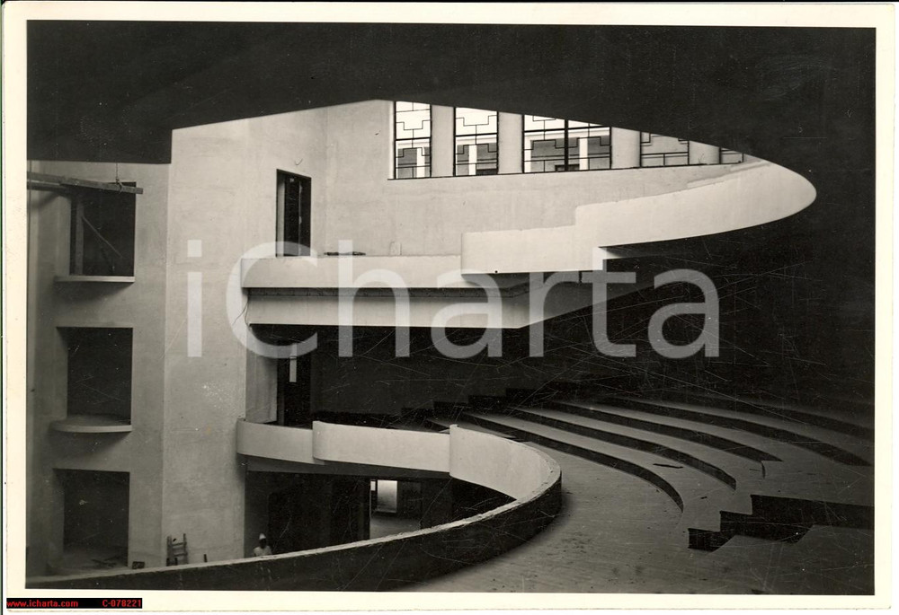 Fotografia d epoca originale 1935 Bengasi LIBIA Cirenaica lavori nuovo teatro FOTO 1