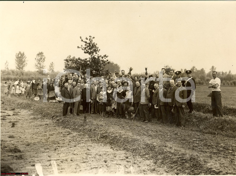 Fotografia d epoca originale 1936 ROZZANO Milano agricoltura Foto mondine 1