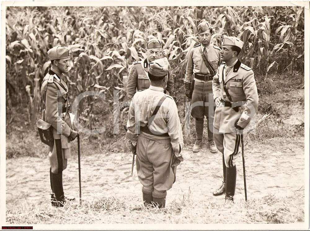 Fotografia d epoca originale 1936 X Corpo Armata  Grandi Manovre Ufficiali Savoia 1