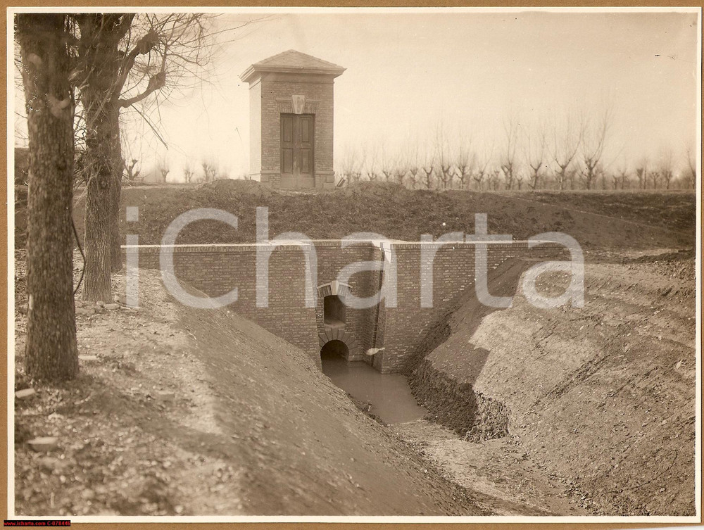 Fotografia d epoca originale 1928 BURANA Bondeno FE Opere di bonifica FOTO 1