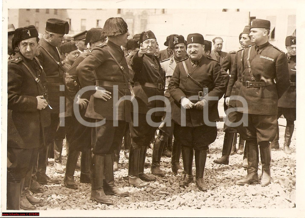 Fotografia d epoca originale 1935 GENOVA Autostrada A7  Ministro Luigi RAZZA e gerarchi Foto 1