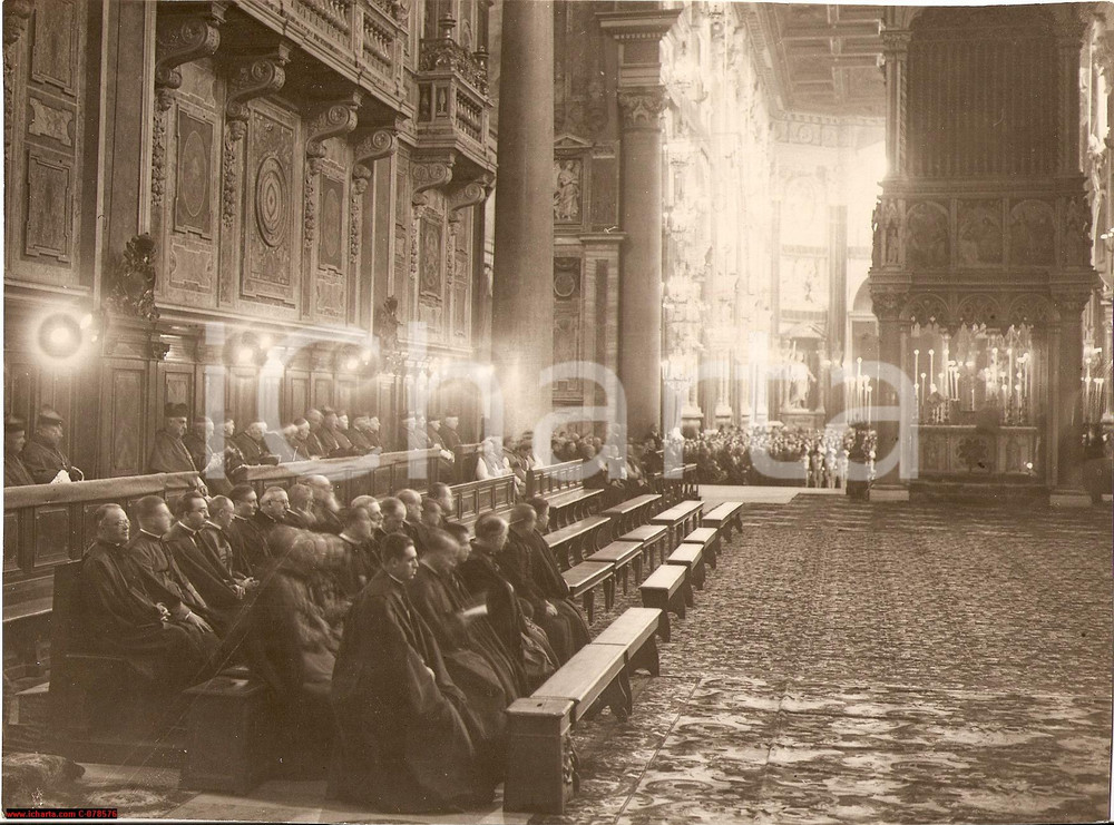 Fotografia d epoca originale 1929 Roma Basilica Messa Cardinali Foto Tedeum Pio XI 1