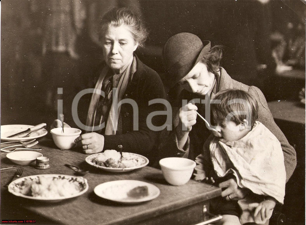 Fotografia d epoca originale 1940 LONDON WW2 Mense comuni per senzatetto e sfollati Fotografia 1