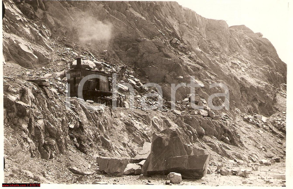 Fotografia d epoca originale 1925 Genova San Benigno, lavori sbancamento collina 1