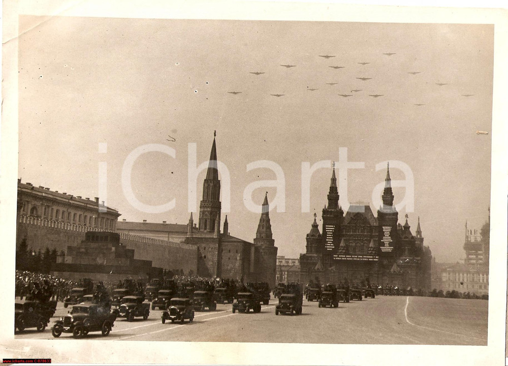 Fotografia d epoca originale 1934 Moscow Russia  Red Square Kremlin Parade Photo 1