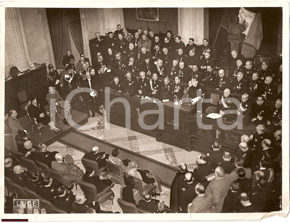 Fotografia d epoca originale 1939 Napoli GIOVANNI PAPINI commemora Leopardi FOTO 1