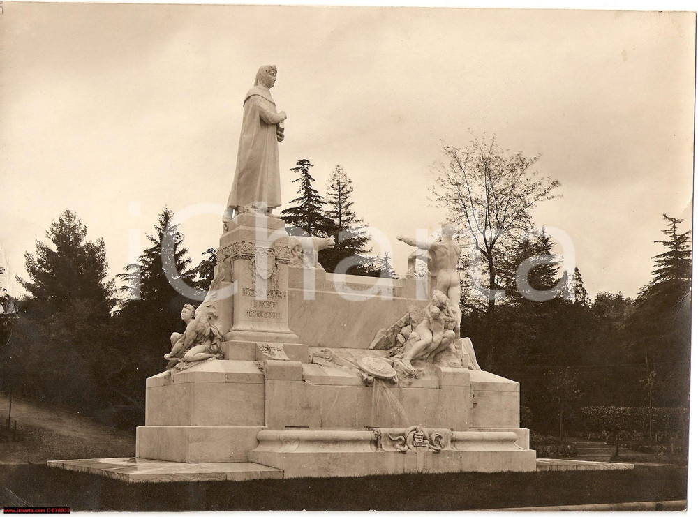 Fotografia d epoca originale 1928 AREZZO Monumento al Petrarca VERA FOTOGRAFIA 1