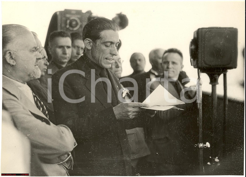 Fotografia d epoca originale 1938 MILANO FASCISMO  ARALDO DI CROLLALANZA foto 1