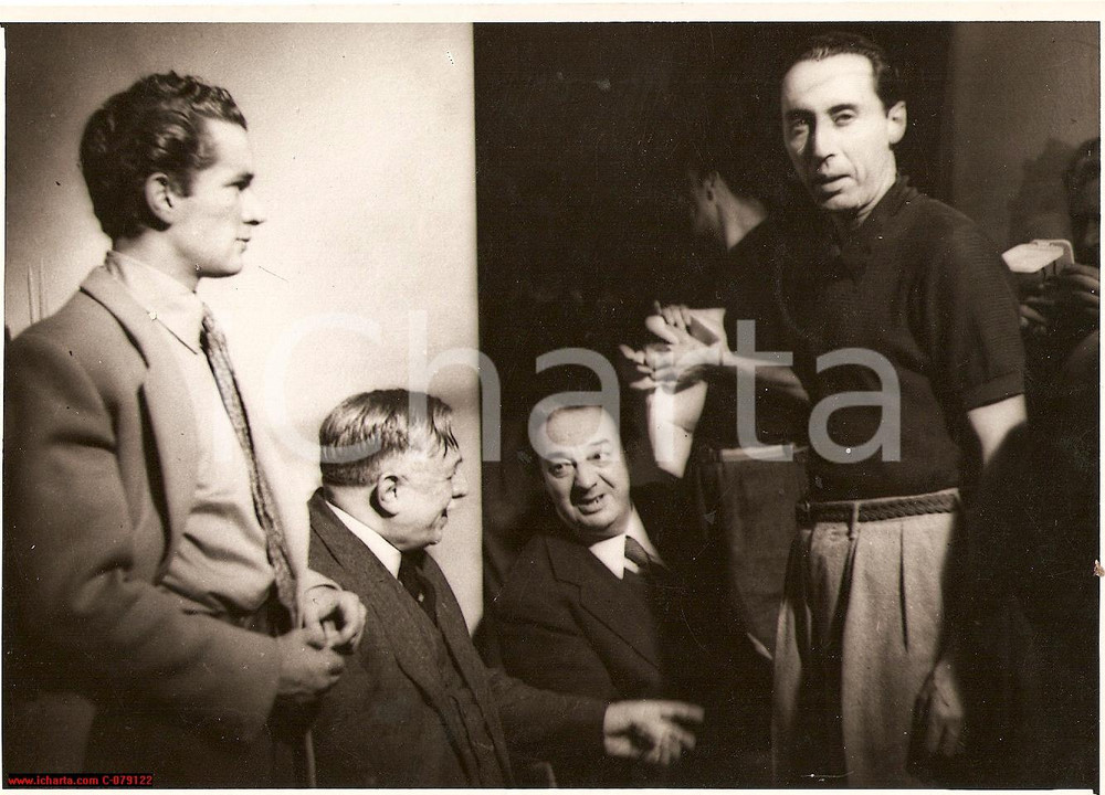 Fotografia d epoca originale 1950 RENATO SIMONI commediografo con O.COSTA  L.CORTESE 1