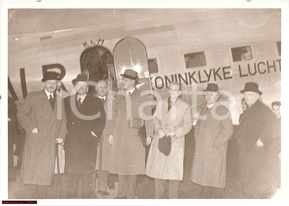 Fotografia d epoca originale 1938 NAPOLI Premier Olanda Hendrikus Colijn, Boeri Zulu 1
