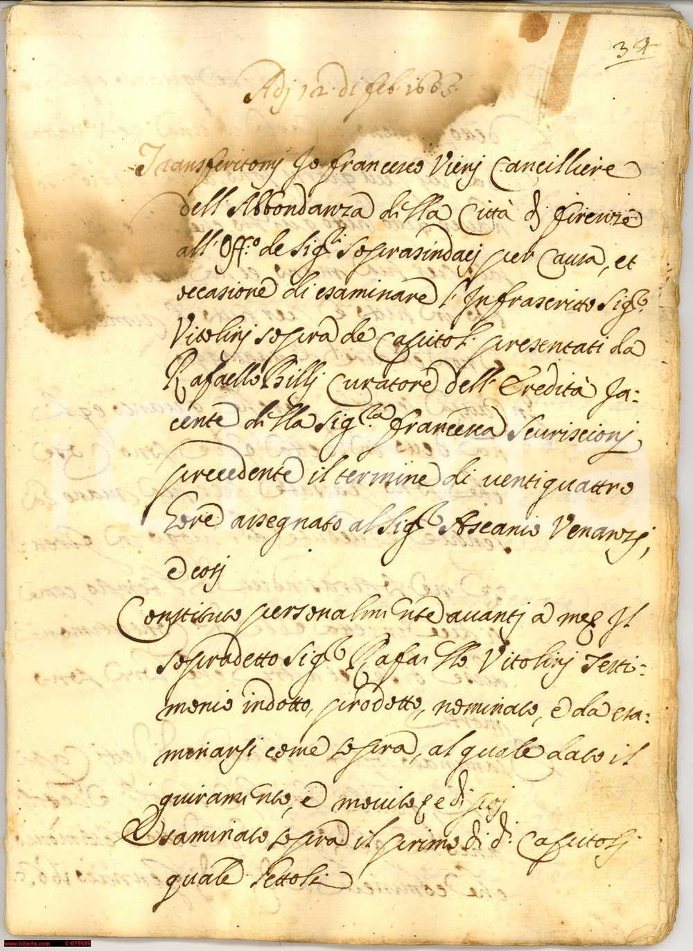Manoscritto, lettera originale 1665 FIRENZE Debiti ereditÃ  Francesca SCURISCIONI 48pp 1