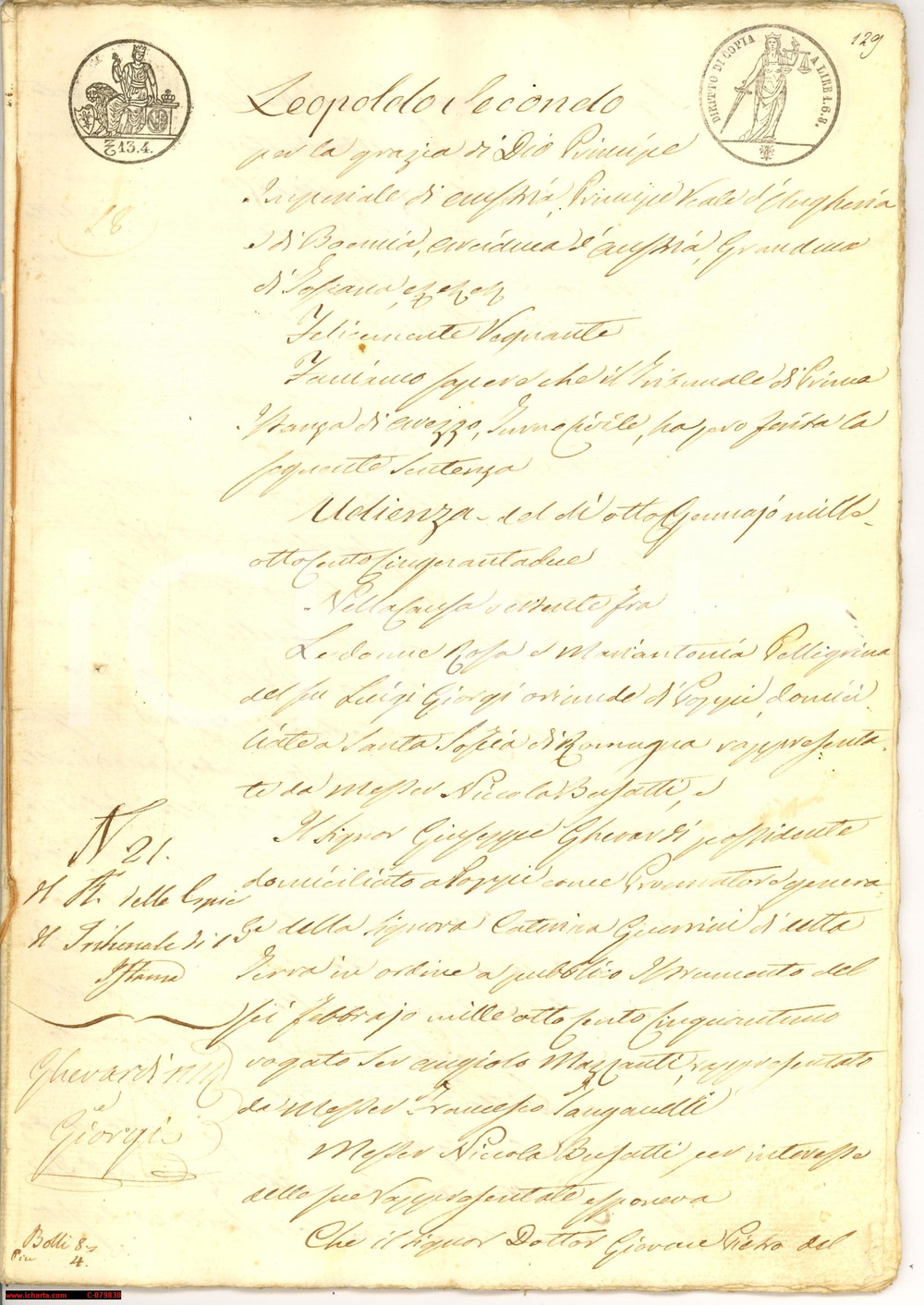 Manoscritto, lettera originale 1852 POPPI AR Sor. GIORGI VS Caterina GUERRINI 36pp 1