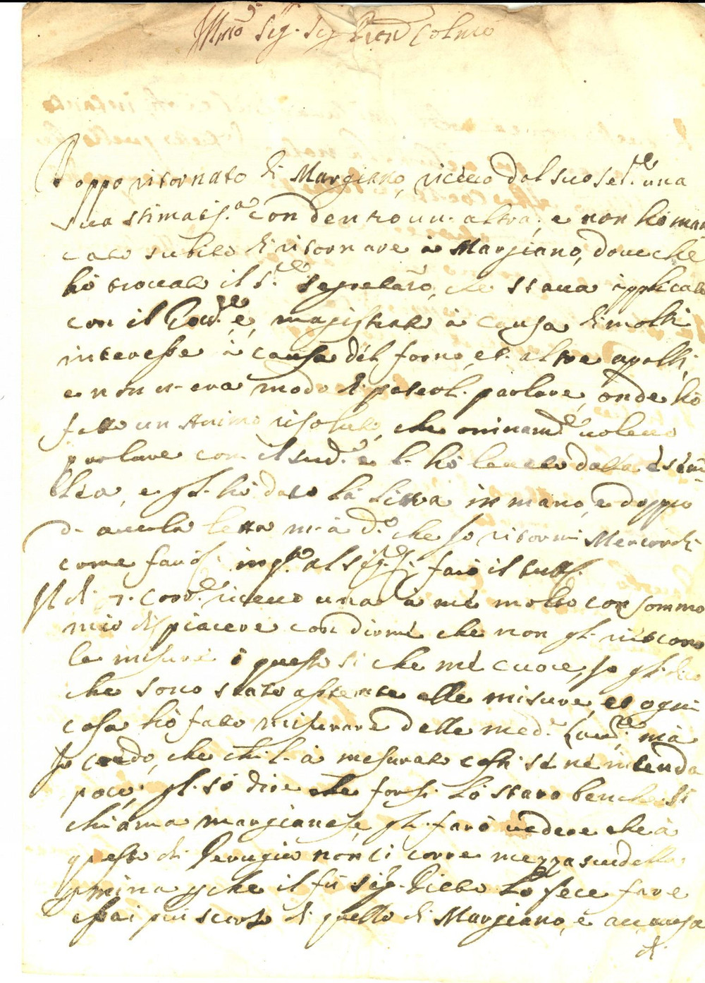 Manoscritto, lettera originale 1742 CERQUETO PG Domenico ROSATI e la contesa per un forno Lettera 1