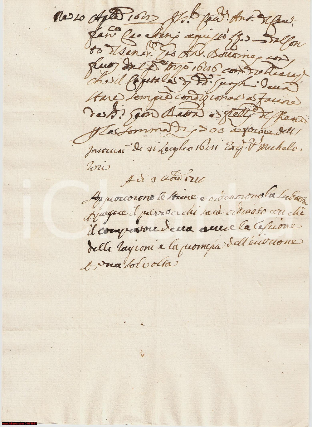Documento originale, autentico 1687 RADDA IN CHIANTI SI Terreni di Antonio CECCHINI 1