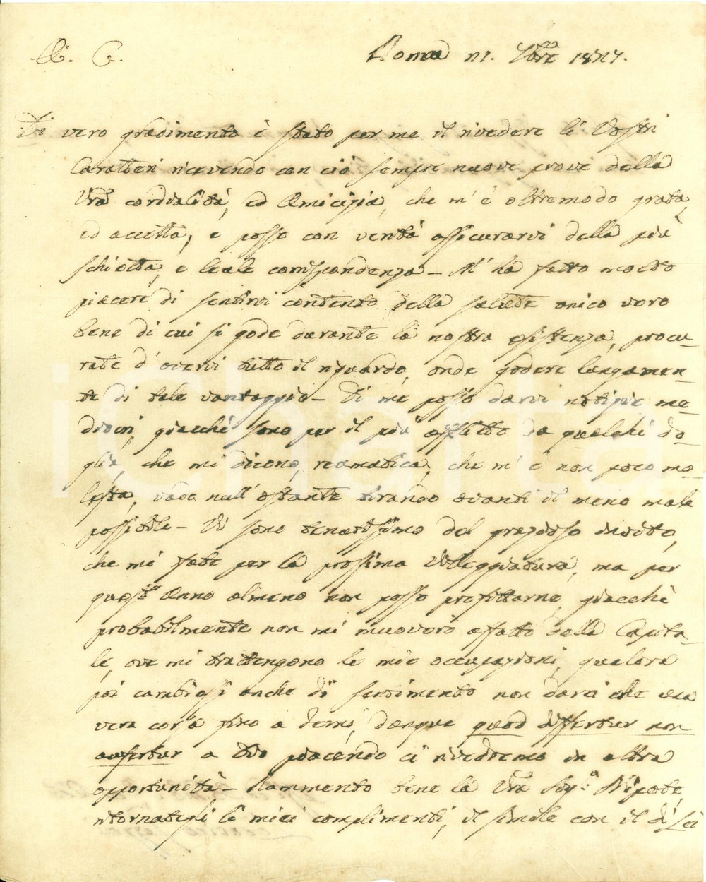 Autografo originale 1827 ROMA Monsignor Lodovico GAZZOLI sommerso da impegni Lettera AUTOGRAFA 1