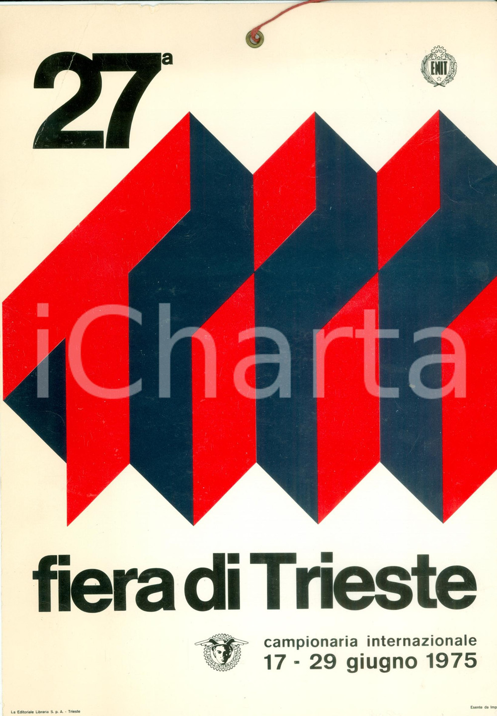 Materiale pubblicitario d’epoca 1975 TRIESTE 27Â° Fiera Campionaria Internazionale Locandina ILLUSTRATA 1