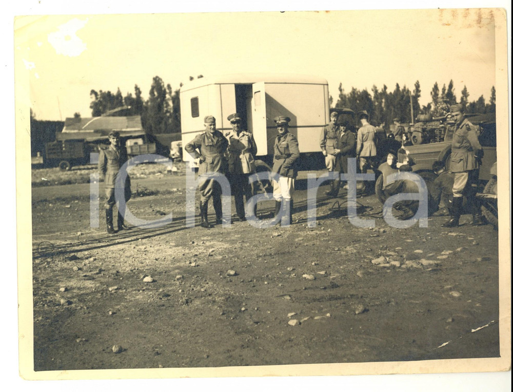 Fotografia d epoca originale 1939 GRANDI MANOVRE Ufficiali eseguono prove su automezzi Foto DANNEGGIATA 1
