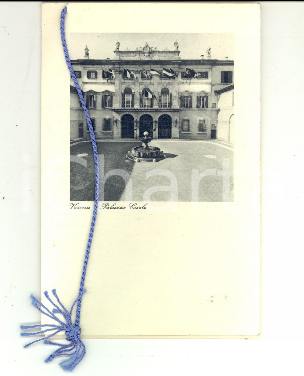 Oggetto da collezione cartaceo 1960 VERONA Palazzo CARLI Forze Terrestri Alleate Sud Europa Biglietto auguri 1