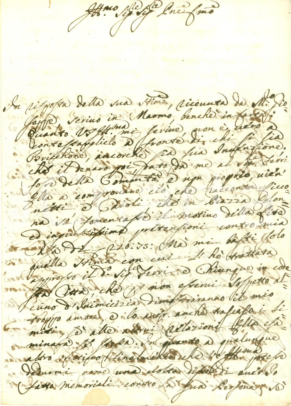 Documento originale, autentico 1757 POGGIO CATINO RI Ignazio SERAFINI Per fortuna siamo galantuomini sinceri 1