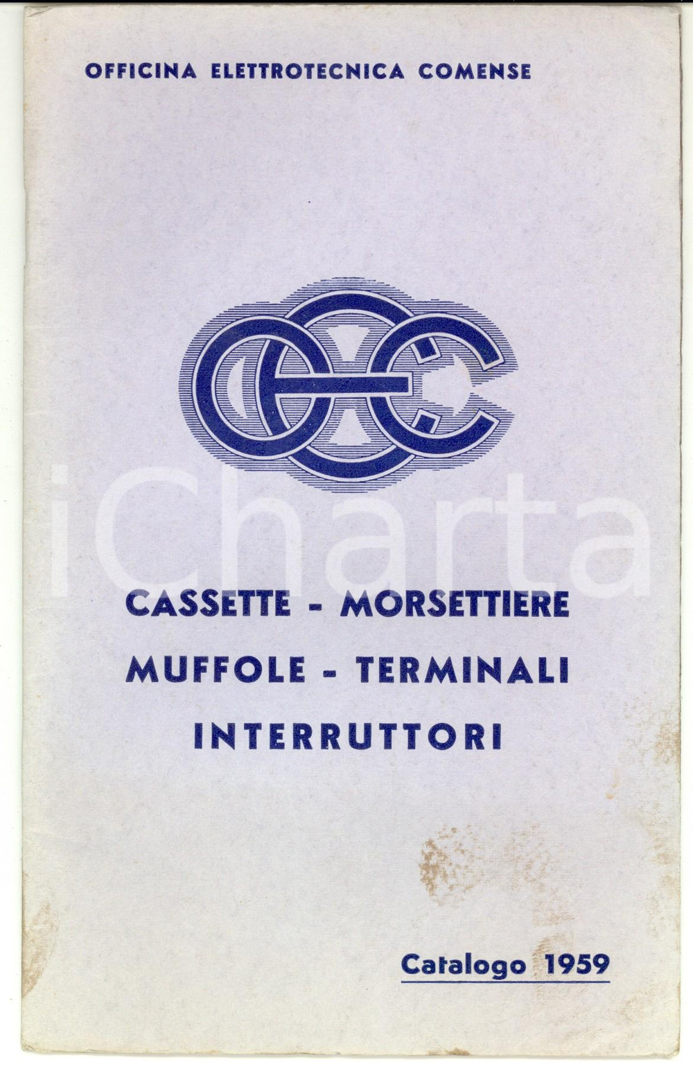 Materiale pubblicitario d’epoca 1959 COMO Officina Elettrotecnica Comense Listino muffole e morsettiere 1