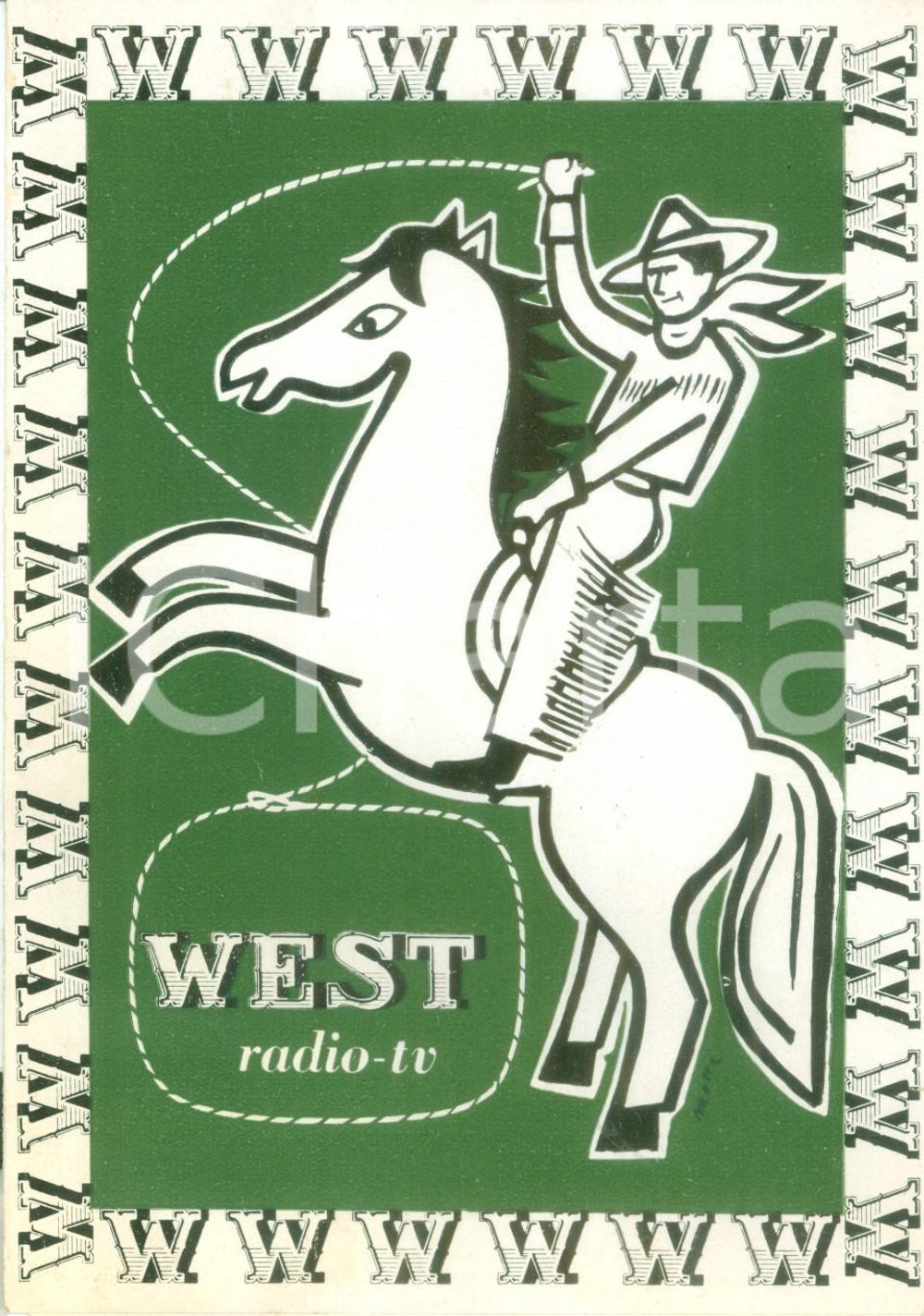 Materiale pubblicitario d’epoca 1955 ca MILANO Azienda WEST WEST WEST Radio tv Listino prezzi ILLUSTRATO 1